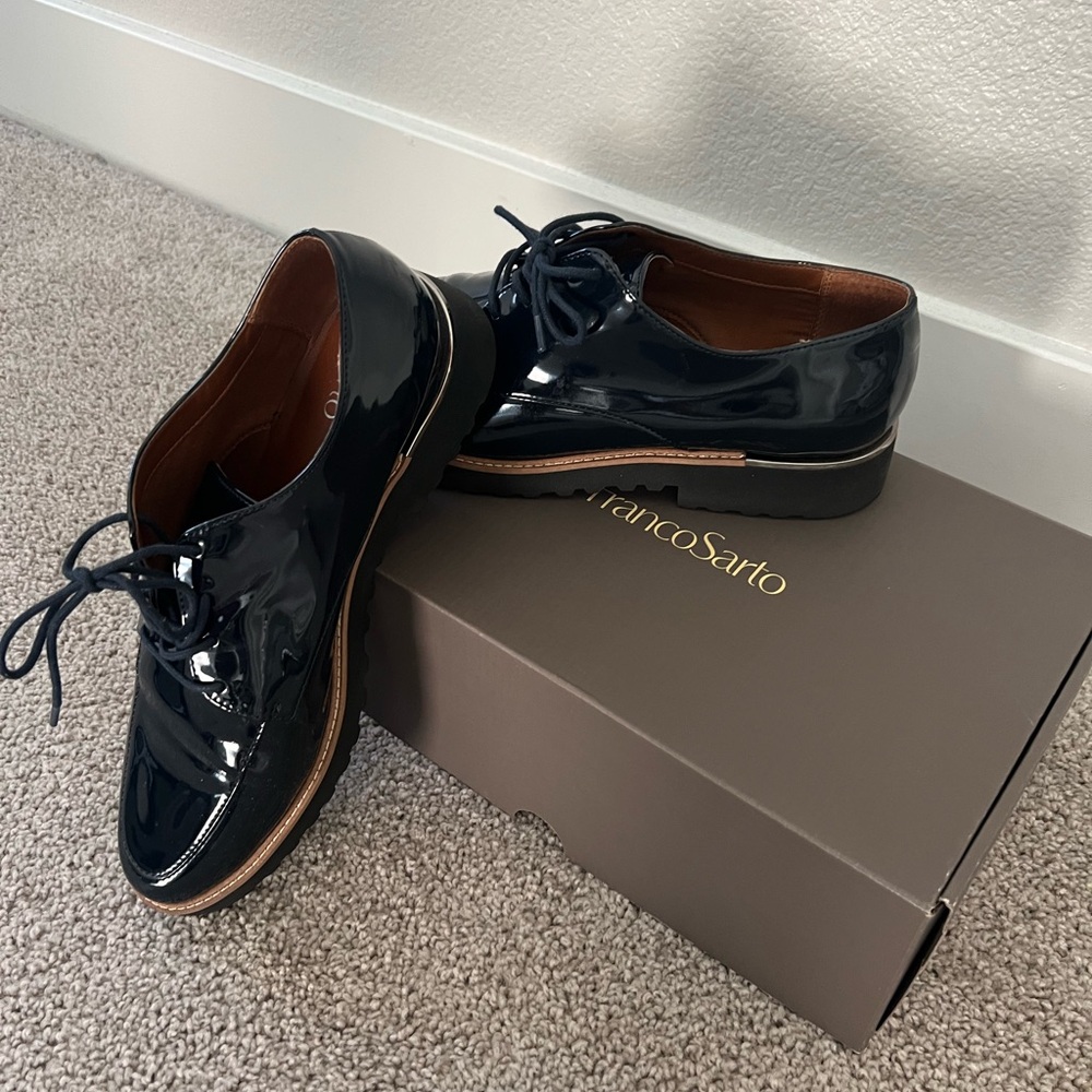 Franco Sarto Navy Patent Leather Shoes